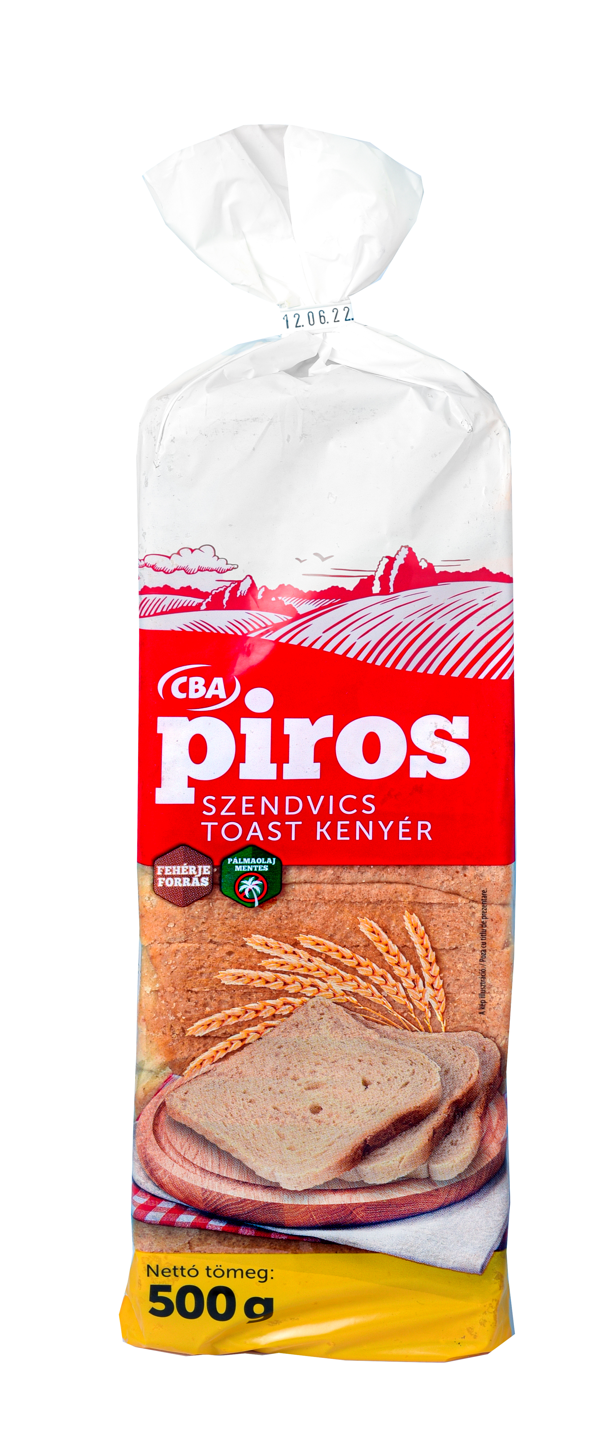 CBA PIROS szendvics toast kenyér 500g